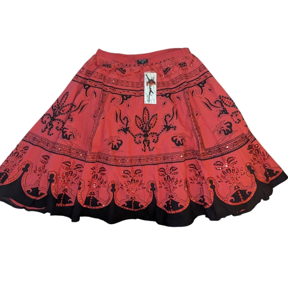 VASHI Sequin Embellished PETITE 100% Cotton Vintage NWT Floral India Authentic